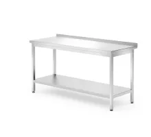 Sienas galds ar plauktu - skrūvējams, dziļums 700 mm, Kitchen Line, 1600x700x(H)850mm