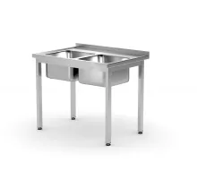 Two sink table - for self-assembly, Kitchen Line, 1000x600x(H)850mm
