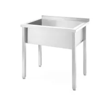 Galds ar vienu mazgāšanas tekni Budget Line - metināts, dziļums: 600 mm, kameras augstums 300 mm, Budget Line, 800x600x(H)850mm