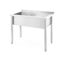 Galds ar vienu mazgāšanas tekni Budget Line - metināts, dziļums: 600 mm, kameras augstums 300 mm, Budget Line, 1000x600x(H)850mm