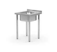 Izlietnes galds - skrūvējams, dziļums 600 mm, Budget Line, izlietne vidū, 600x600x(H)850 mm