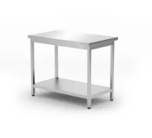 Central work table with a shelf Budget Line – screwed, depth: 600 mm, Budget Line, 1000x600x(H)850mm