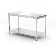 Central work table with a shelf Budget Line – screwed, depth: 600 mm, Budget Line, 1200x600x(H)850mm