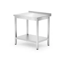Wall work table with shelf Budget Line – screwed, depth: 600 mm, Budget Line, 800x600x(H)850mm