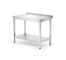 Wall work table with shelf Budget Line – screwed, depth: 600 mm, Budget Line, 1000x600x(H)850mm
