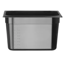 Container GN 1/2 black polycarbonate, Profi Line, 12,5L, Black, 325x265x(H)200mm, 