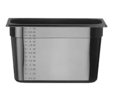 Container GN 1/3 black polycarbonate, Profi Line, GN 1/3, 7,8L, Black, 325x176x(H)200mm, 