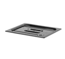 Lid for GN containers black polycarbonate, GN 1/2, Black, 325x265mm, 
