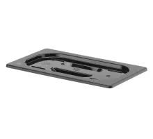 Lid for GN containers black polycarbonate, GN 1/4, Black, 265x162mm, 