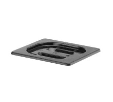 Lid for GN containers black polycarbonate, GN 1/6, Black, 176x162mm, 