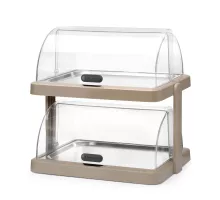 Double roll-top cooling display Duo UNIQ, designed by Robert Bronwasser, Beige, 480x355x(H)480mm, Rectangular