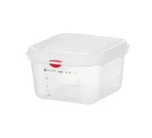 GN 1/6 container, polypropylene, GN 1/6, 1,7L, Transparent, 176x162x(H)100mm, Rectangular