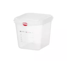 GN 1/6 container, polypropylene, GN 1/6, 2,6L, Transparent, 176x162x(H)150mm, Rectangular