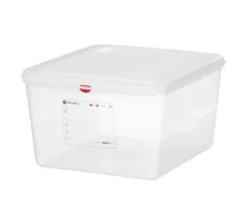 GN 2/3 container, polypropylene, GN 2/3, 19L, Transparent, 354x325x(H)200mm, Rectangular