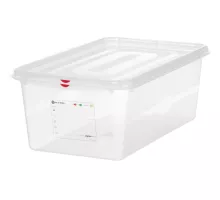 GN 1/1 container, polypropylene, GN 1/1, 28L, Transparent, 530x325x(H)200mm, Rectangular