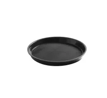 Serving tray, round, non-slip, high rim, black, ø320x(H)37mm, 