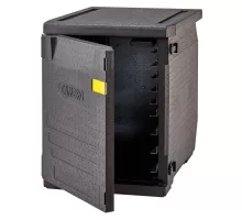 Cam GoBox izolācijas konteiners, priekšējā iekraušana, 600 x 400 mm, regulējamas vadotnes, Cambro, 155 l, ar regulējamām vadotnēm, 155L, Melns, 770x540x(H)687mm