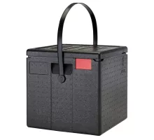 Cam GoBox izolēts picas konteiners, augšējā iekraušana, Cambro, ietilpība: 8 kartona kastes ar izmēriem 330x330x(H)40 mm picai Ø320 mm, Melns, 410x410x(H)404mm