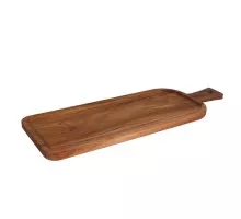 Rectangular Wooden Tray with WOOD Handle, Fine Dine, Brown