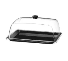 Прямоугольный поднос с крышкой, GN 1/2, прозрачный, 335x275x(H)165 мм