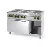 Электрическая плита Kitchen Line 6-плитная с конвекционной электрической духовкой GN 1/1, Kitchen Line, 400V/18600W, 1200x700x(H)900mm