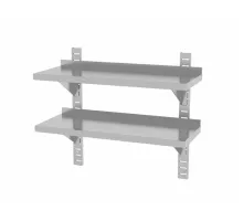 Double wall shelf, adjustable, with 2 brackets, 800x300x(H)600mm