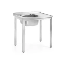 Sink table – welded, depth 600 mm, Kitchen Line, 1000x600x(H)850mm