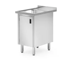 Sink table, cabinet – welded, with hinged doors, Profi Line, 500x700x(H)850mm