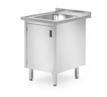 Sink table, cabinet – welded, with hinged doors, Profi Line, 600x700x(H)850mm