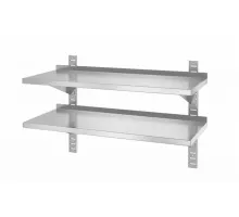 Double wall shelf, adjustable, with 2 brackets, 1000x400x(H)600mm