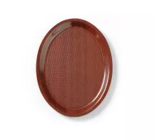 Mykonos – mahogany serving tray, oval, non-slip surface., Cambro, oval, Mahogany, 210x290mm