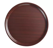 Mykonos – mahogany serving tray, round, non-slip surface., Cambro, round, Mahogany, ⌀380mm