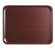 Mykonos – mahogany serving tray, rectangular, non-slip surface., Cambro, rectangular, Mahogany, 430x610mm