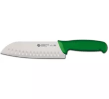 Нож Supra Colore Santoku, Ambrogio Sanelli, кромка Granton, зеленый, (L)310 мм