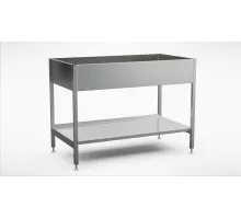 Base frame for drop in (for 3 GN-containers) with a shelf