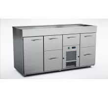 Aukstais skapis bārmeņiem 1600 mm, 1 durvis, 5 atvilktnes