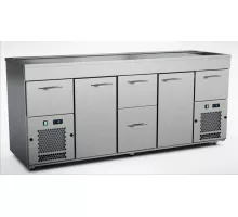 Aukstais skapis bārmeņiem 2000 mm, 2 durvis, 4 atvilktnes