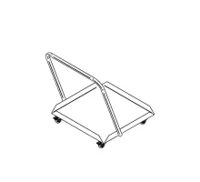 Atkritumu tvertņu ratiņi divām 60 l atkritumu tvertnēm, ar rokturi