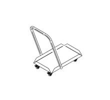 Atkritumu tvertņu ratiņi vienai 60 l atkritumu tvertnei, ar rokturi