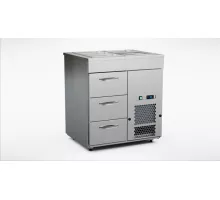 Cold cupboard with ventilated cold basin 800mm, 3 drawers