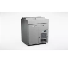 Холодильный прилавок с плоской столешницей 800 мм, 1 дверца, 1 ящик