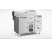 Стол для приготовления пиццы 1200 мм, 1 дверца, 5 ящиков