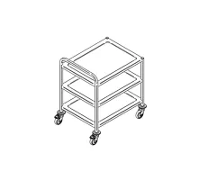 Trīs līmeņu servisa ratiņi 750 mm