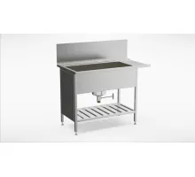 Стол для предварительной мойки nordien с полкой (1000-1400mm), Inox baltic, EPL-NORDIEN/R (1000-1400mm)