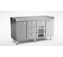 Стол для приготовления пиццы 1600 мм, 2 дверцы, 4 выдвижных ящика