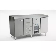Стол для приготовления пиццы 1600 мм, 2 дверцы, 5 ящиков