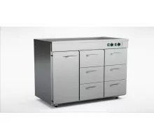 Karstais skapis ar izlietni 1200 mm, 1 durvis, 6 atvilktnes