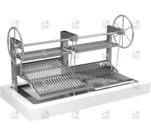 Charcoal parrilla grill, double, drop-in, 2000x900x1765 mm