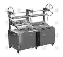 Charcoal parrilla grill, double, self-supported, 2000x900x1975 mm