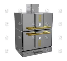 Charcoal oven, with cabinet, 712x548x1121 mm, chrome